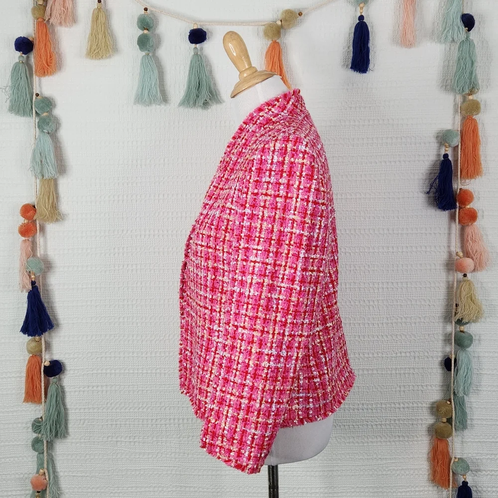 Ann Taylor Pink Tweed Blazer - Picture 4 of 8